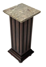 French Art Deco Pedestal with Multi-Colored Marble Top, 1930s